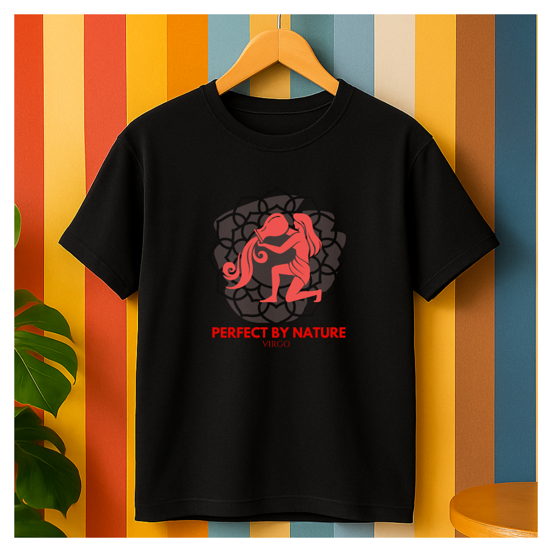 Virgo Zodiac Black T-Shirt – Perfect by Nature | Bold Earth Sign Tee