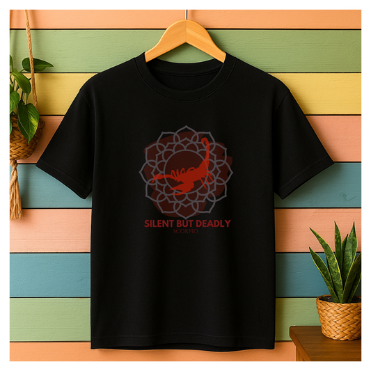 Scorpio Zodiac Black T-Shirt – Silent But Deadly | Intense Water Sign Tee